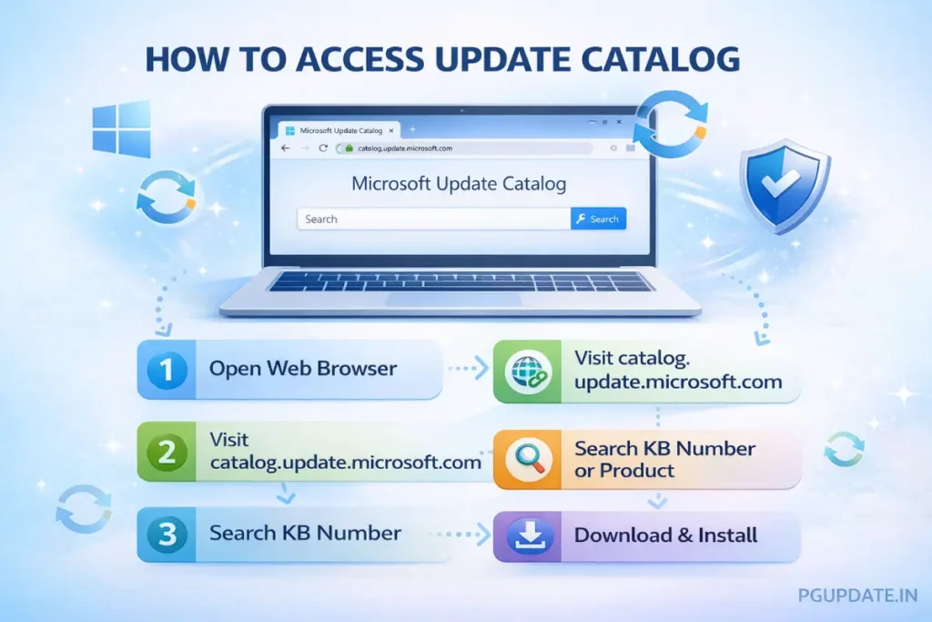 HOW TO ACCESS MICROSOFT UPDATE CATALOG